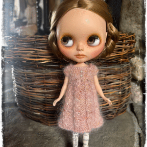 Neo Blythe Knitted Silk, Mohair and Merino Cabled Dress - Baby Pink