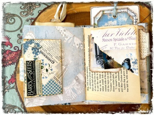 Pocket Sized Junk Journal - Vintage Summer Blues - Image 2