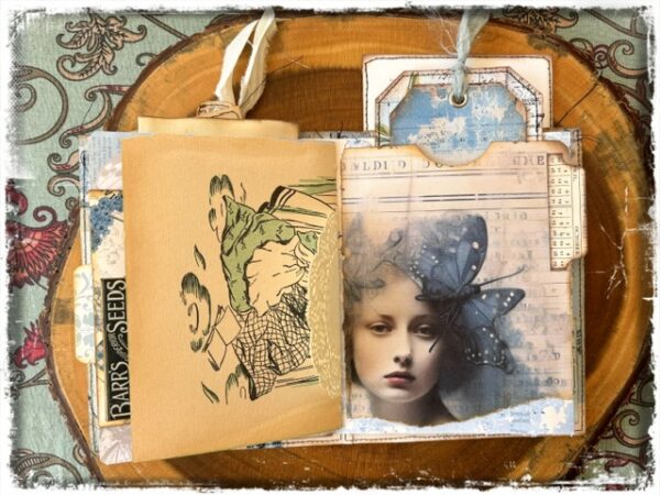 Pocket Sized Junk Journal - Vintage Summer Blues - Image 3