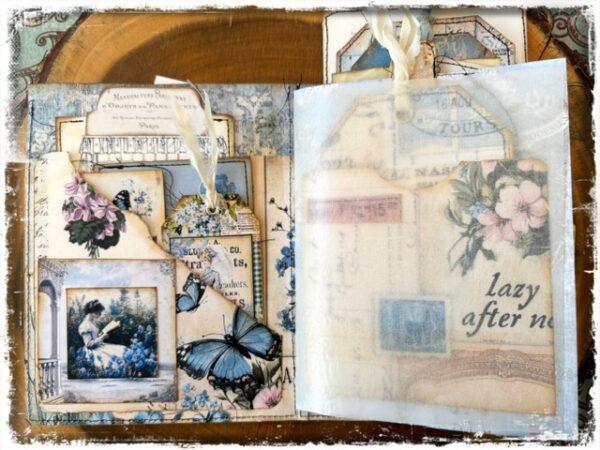 Pocket Sized Junk Journal - Vintage Summer Blues - Image 7